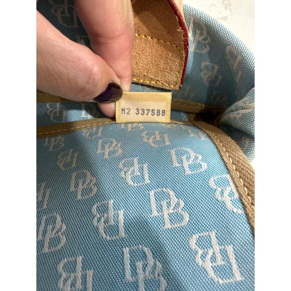 Vintage Y2K Dooney & Bourke Baby Blue Canvas and Leather Tassel Bag, EUC - Picture 8 of 9